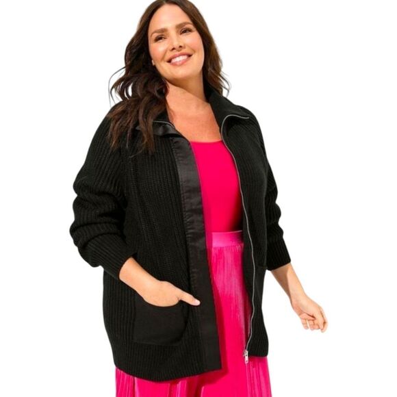 TORRID Plus Size Shaker Stich Thick Warm Cardigan Zip- Sweater/ Jacket - Picture 1 of 16